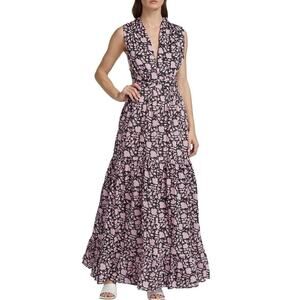 Hannah Artwear Chloe Silhouetted Floral Pink Black Vinti Print 1 S